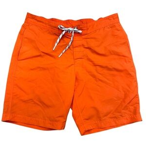 Lands’ End Men's Swim Trunks Size M Orange Elastic Waist Drawstring Clemson UT